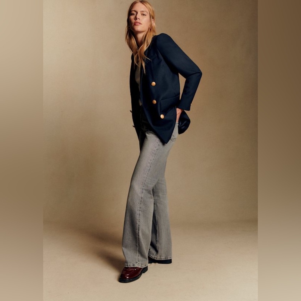 Sézane Michelle Jacket in Navy | FR 34 | US 2 - Picture 5 of 16